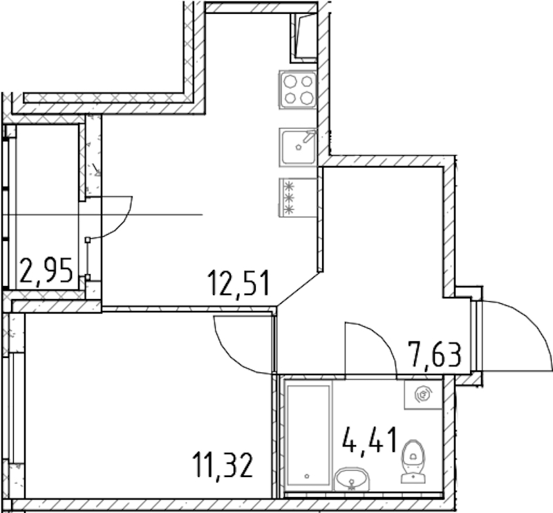 1-комнатная квартира 35.87 м², 6/18 эт., ЖК «Город Первых»